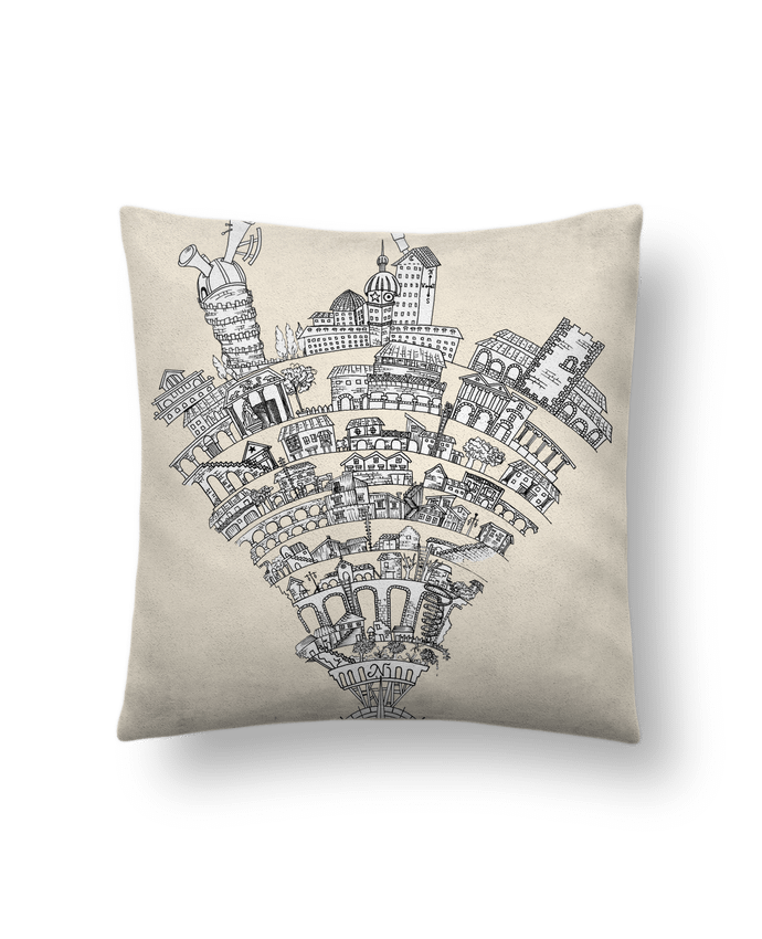 Cushion suede touch 45 x 45 cm Perintzia invisible city by Jugodelimon
