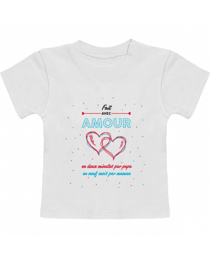 Camiseta Bebé Manga Corta Fait avec amour manches courtes du designer tunetoo