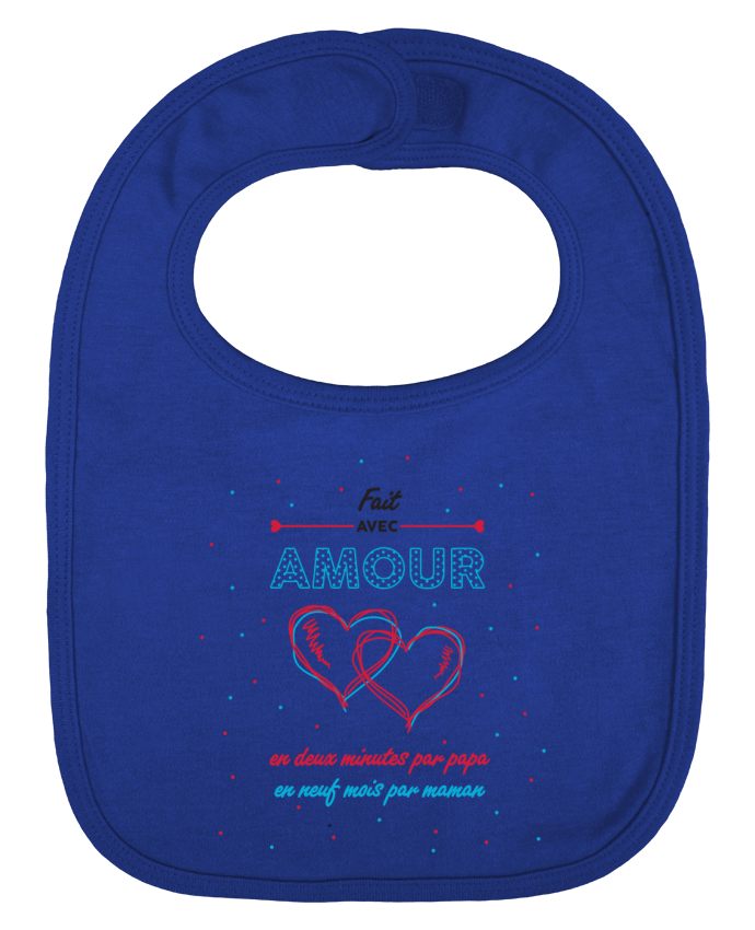 Baby Bib plain and contrast Fait avec amour by tunetoo