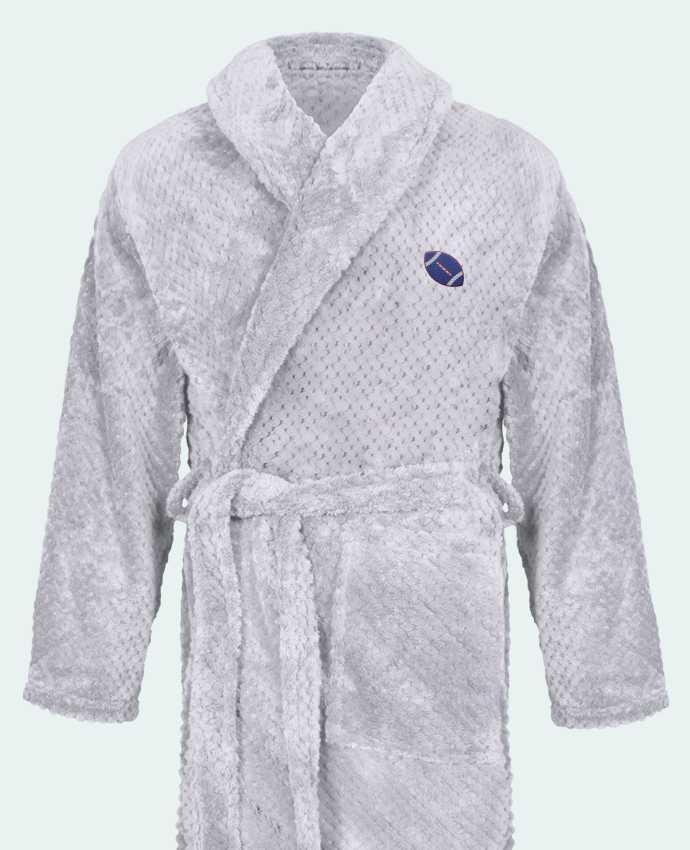 Bathrobe Men Soft Coral Fleece Ballon rugby tricolore - Six nations by tunetoo