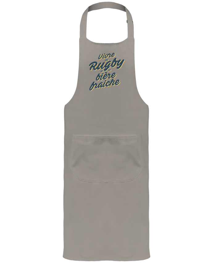 Tablier avec poches Vivre de rugby et de bière fraîche par tunetoo