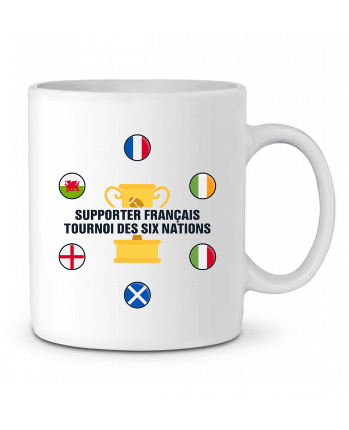 Ceramic Mug Supporter français - Tournoi des six nations by tunetoo