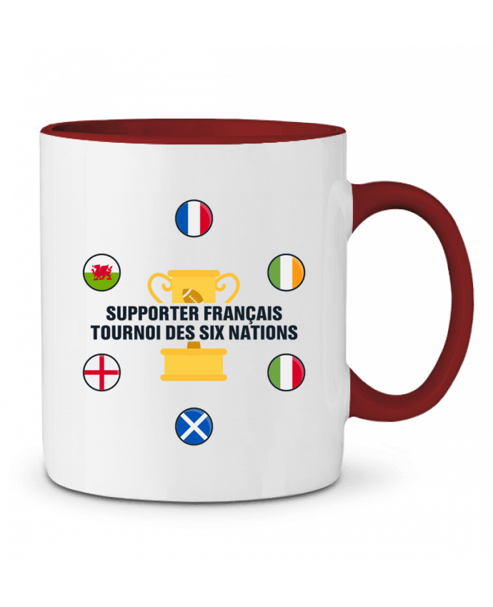 Mug bicolore Supporter français - Tournoi des six nations tunetoo