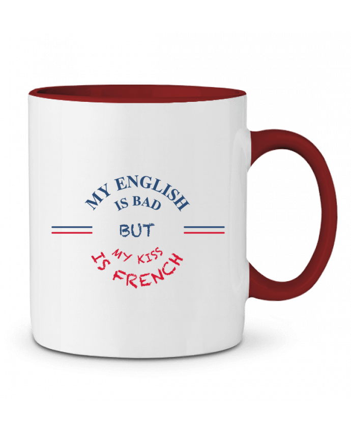 Mug bicolore My english is bad but my kiss is french tunetoo