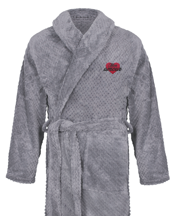 Bathrobe Men Soft Coral Fleece Mon amour by tunetoo