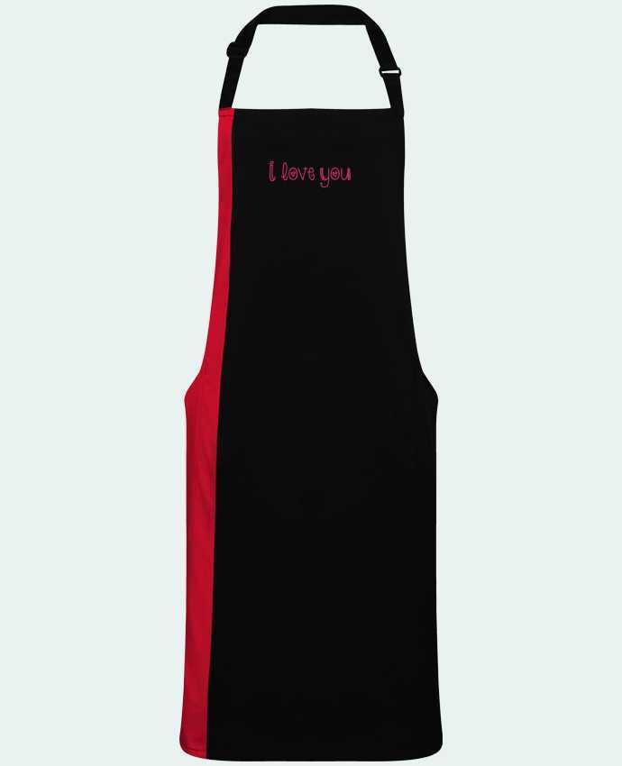 Two-tone long Apron I love you by  tunetoo