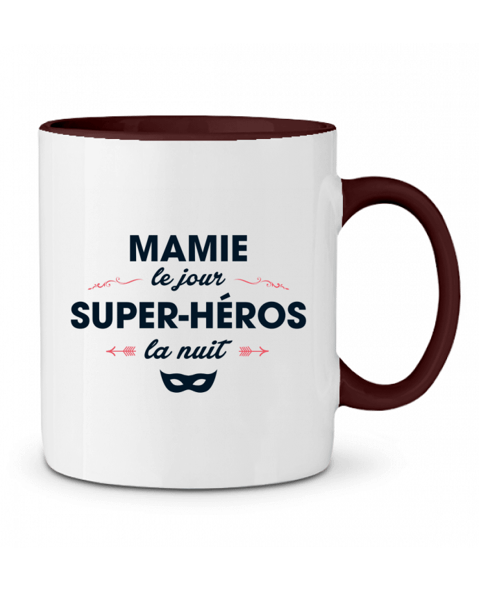 Two-tone Ceramic Mug Mamie le jour, super-héros la nuit tunetoo