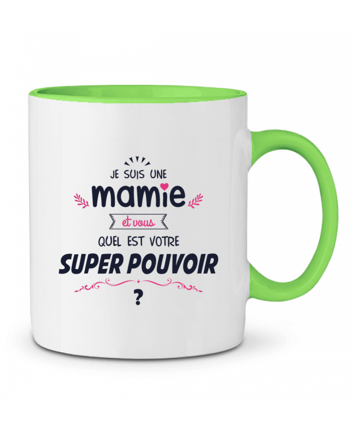 Two-tone Ceramic Mug Mamie et vous, quel est votre super-pouvoir ? tunetoo