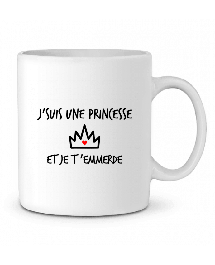 Ceramic Mug J'suis une princesse et je t'emmerde by Benichan