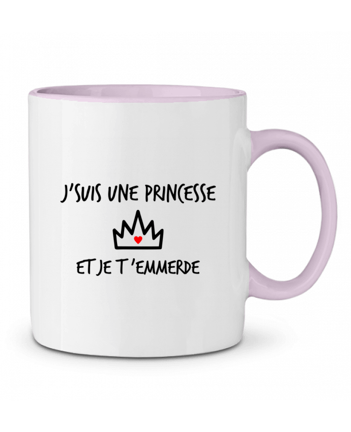 Mug bicolore J'suis une princesse et je t'emmerde Benichan