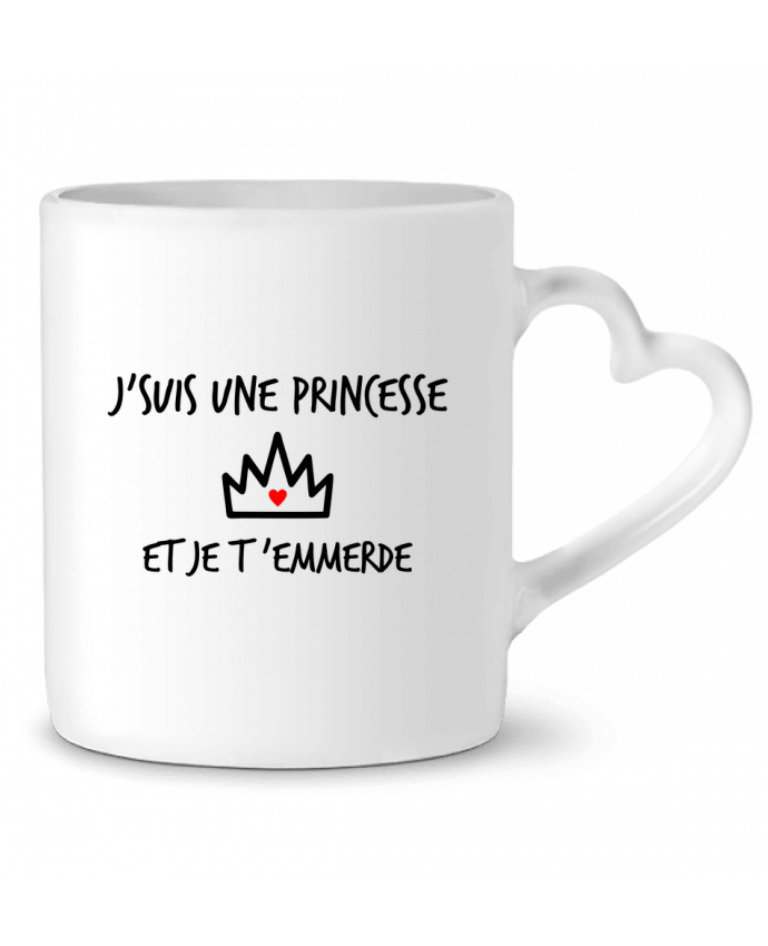 Mug coeur J'suis une princesse et je t'emmerde par Benichan