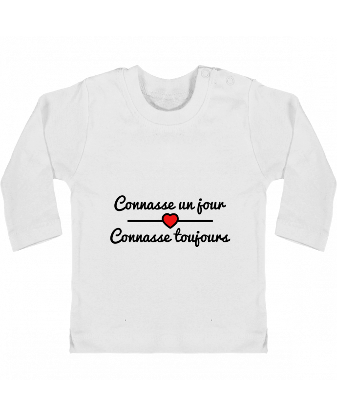 Baby T-shirt with press-studs long sleeve Connasse un jour, connasse toujours manches longues du designer Benichan