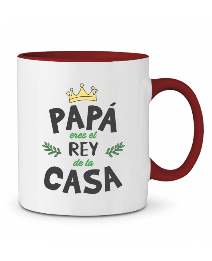 Mug bicolore Papá eres el rey de la casa tunetoo