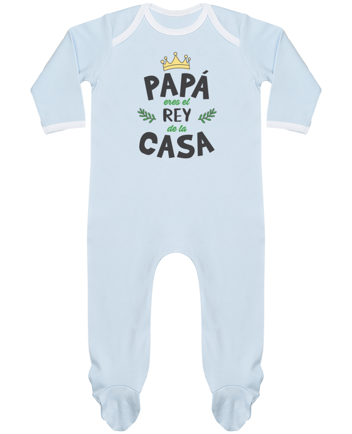 Pijama Bebé Manga Larga Contraste Papá eres el rey de la casa por tunetoo