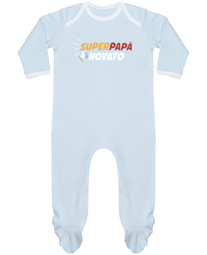 Baby Sleeper long sleeves Contrast Superpapá novato by tunetoo