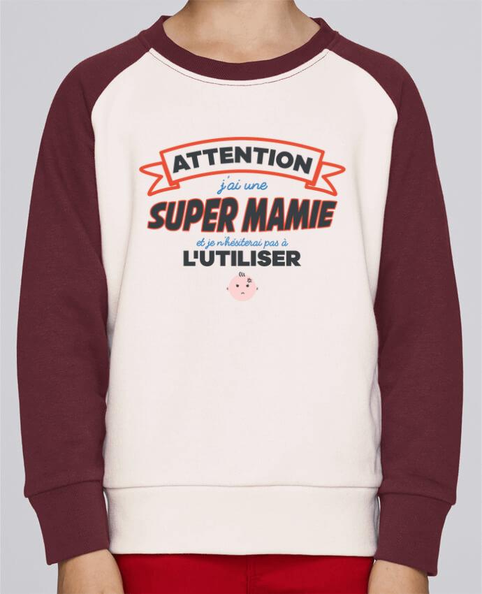 Sweatshirt Kids Round Neck Stanley Mini Contrast Attention super mamie by tunetoo