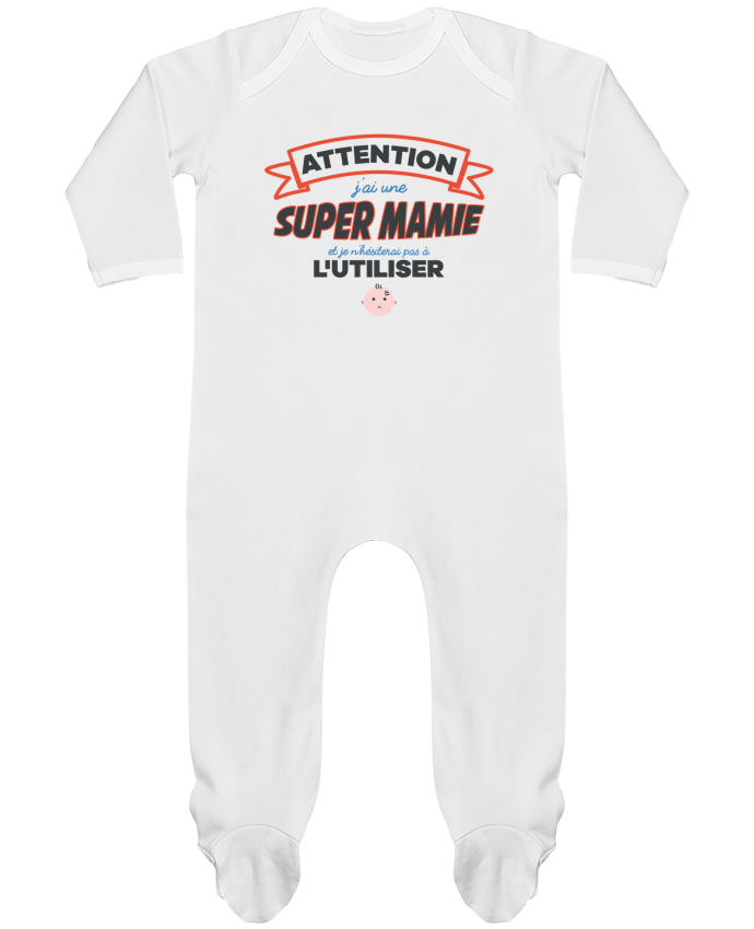 Baby Sleeper long sleeves Contrast Attention super mamie by tunetoo