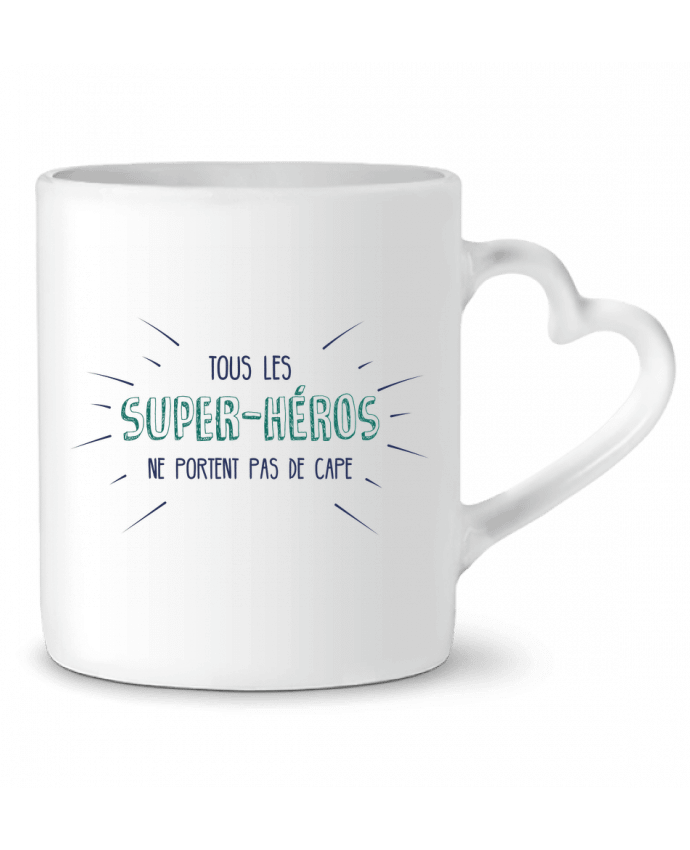 Mug coeur Les super-héros ne portent pas de cape par tunetoo