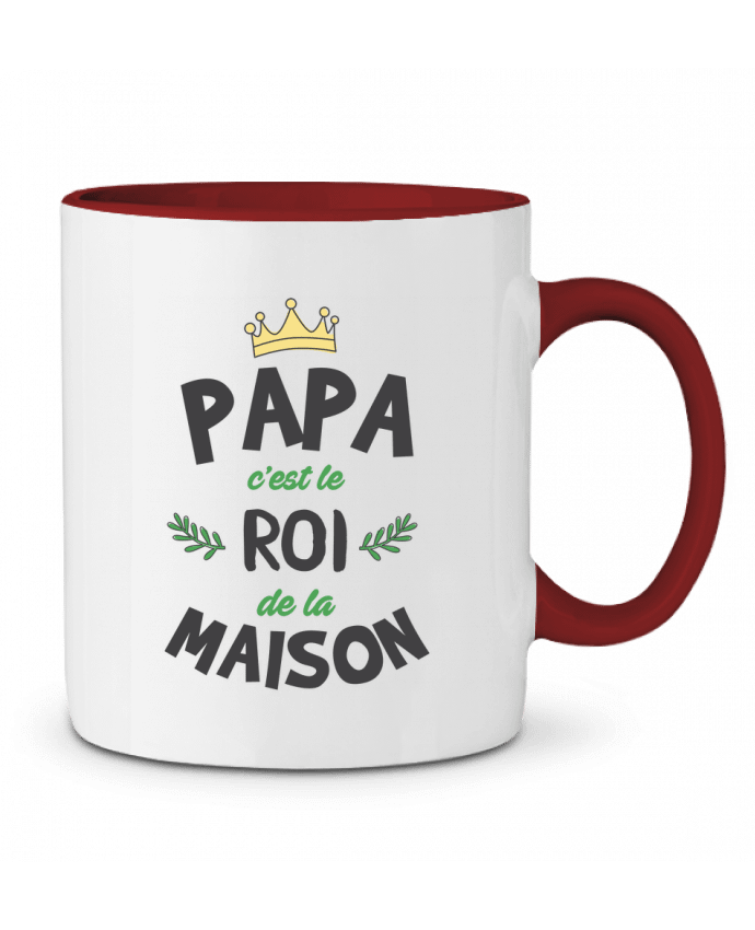 Mug bicolore Papa c'est le roi de la maison tunetoo
