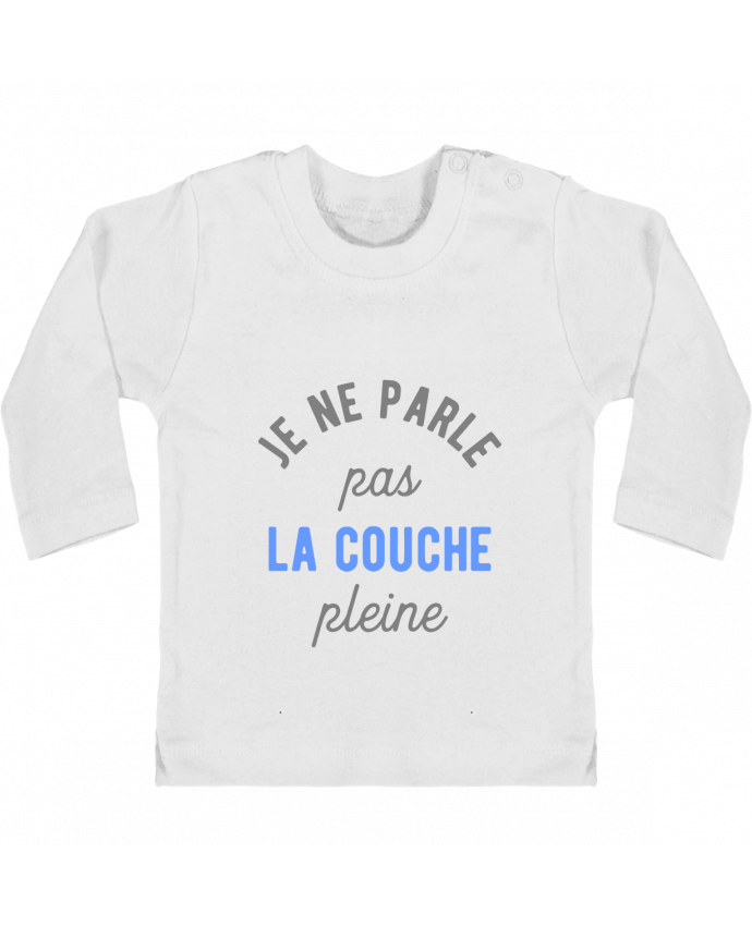 Baby T-shirt with press-studs long sleeve La couche pleine drôle manches longues du designer Original t-shirt