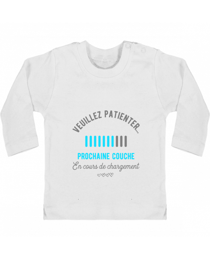 Baby T-shirt with press-studs long sleeve Prochaine couche en cours cadeau manches longues du designer Original t-shirt