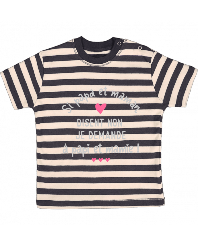 T-shirt baby with stripes Papa et maman disent non cadeau naissance by Original t-shirt