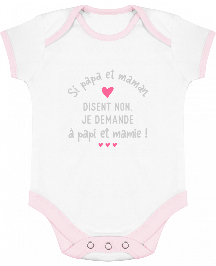 Body bébé manches contrastées Papa et maman disent non cadeau naissance par Original t-shirt