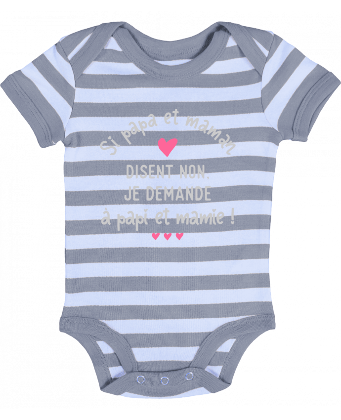 Baby Body striped Papa et maman disent non cadeau naissance - Original t-shirt