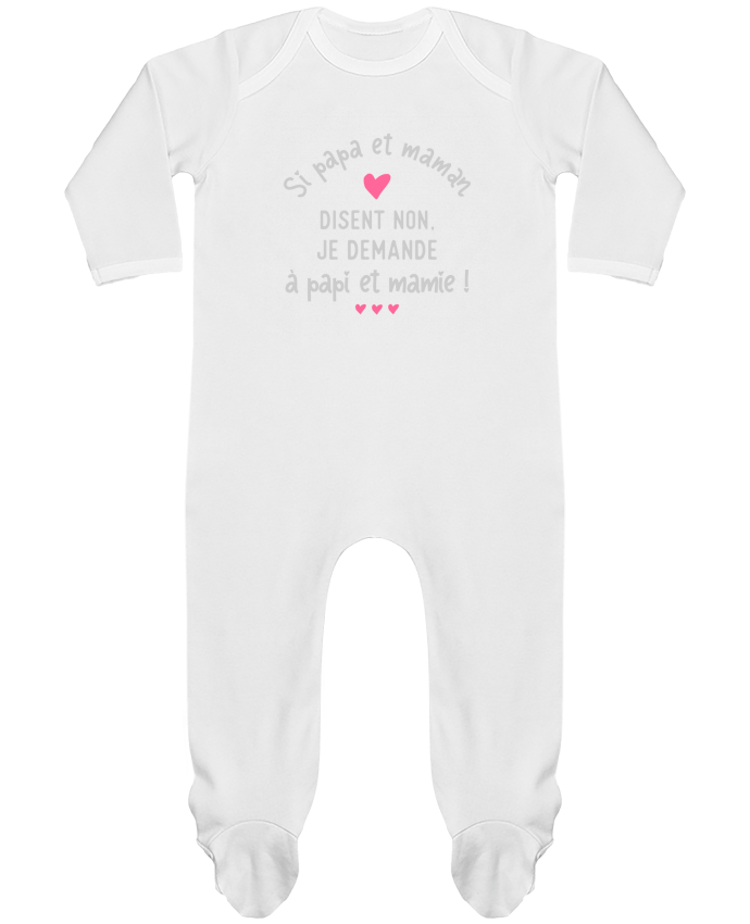 Baby Sleeper long sleeves Contrast Papa et maman disent non cadeau naissance by Original t-shirt