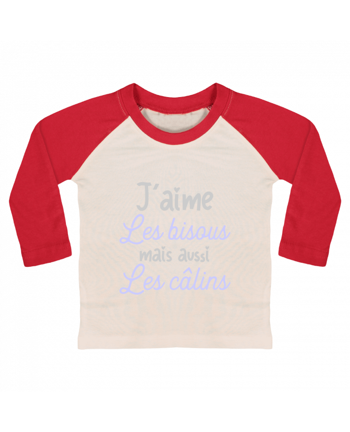 Tee-shirt Bébé Baseball ML J'aime les bisous cadeau naissance bébé par Original t-shirt