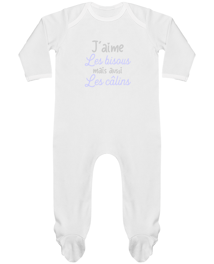 Pijama Bebé Manga Larga Contraste J'aime les bisous cadeau naissance bébé por Original t-shirt