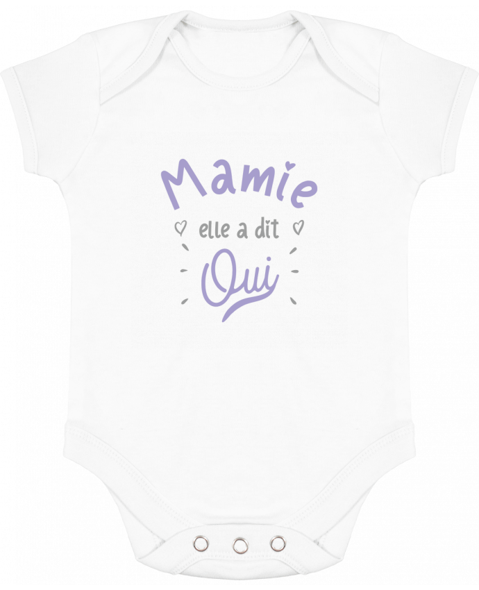 Body bébé manches contrastées Mamie elle a dit oui cadeau naissance bébé par Original t-shirt