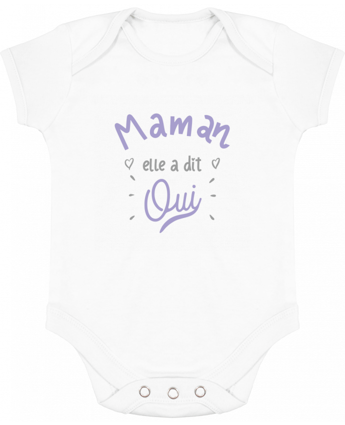 Body bébé manches contrastées Mamane elle a dit oui cadeau naissance bébé par Original t-shirt
