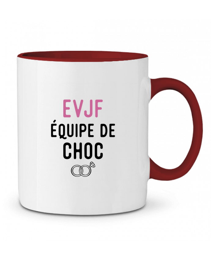 Mug bicolore Evjf équipe de choc cadeau mariage Original t-shirt