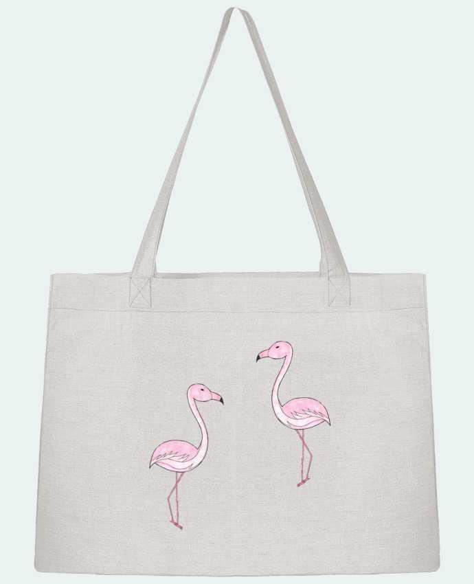 Shopping tote bag Stanley Stella Flamant Rose Dessin by K-créatif