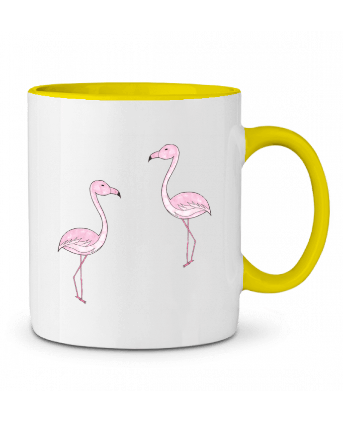 Two-tone Ceramic Mug Flamant Rose Dessin K-créatif