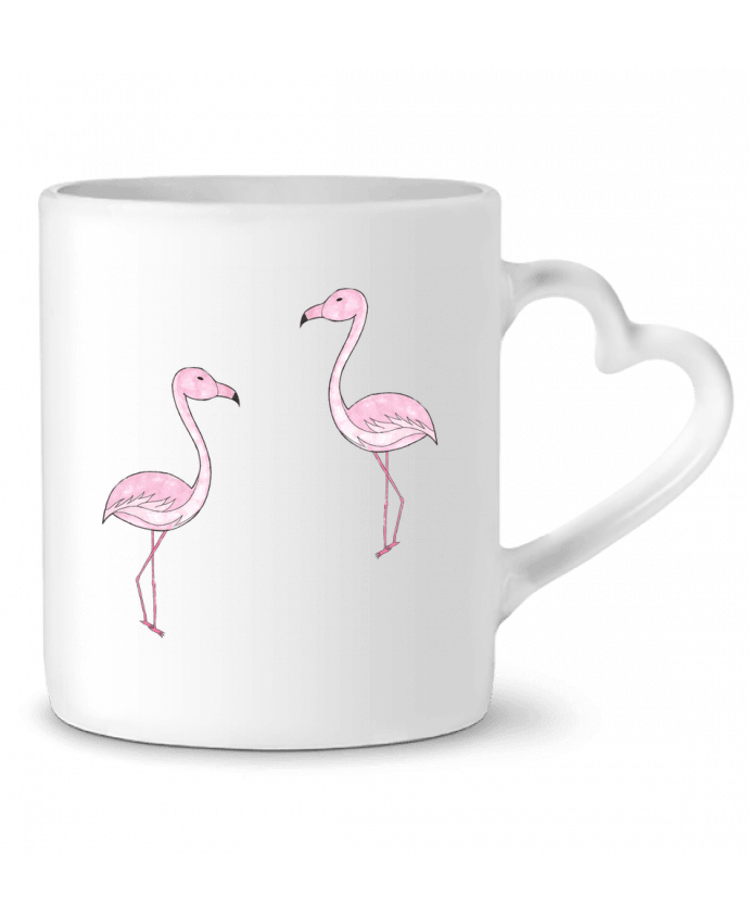 Mug Heart Flamant Rose Dessin by K-créatif