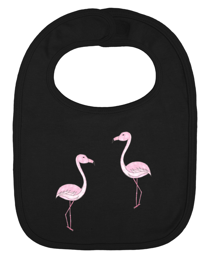 Bavoir bébé uni Flamant Rose Dessin par K-créatif