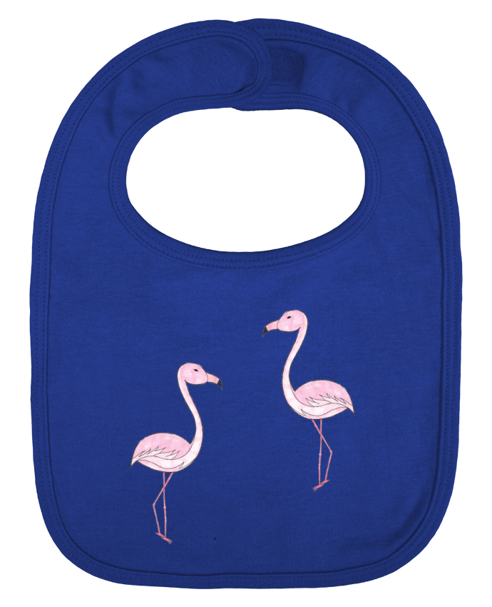 Baby Bib plain and contrast Flamant Rose Dessin by K-créatif