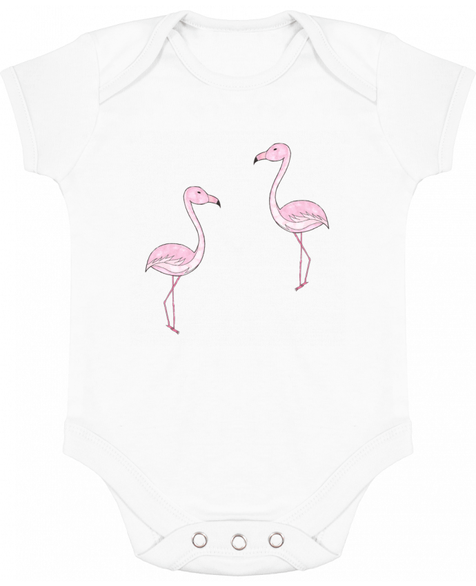 Baby Body Contrast Flamant Rose Dessin by K-créatif