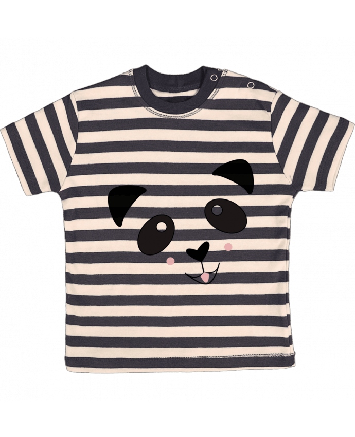 T-shirt baby with stripes Bébé Panda Mignon by K-créatif