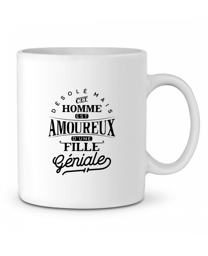 Ceramic Mug Amoureux fille géniale by Original t-shirt