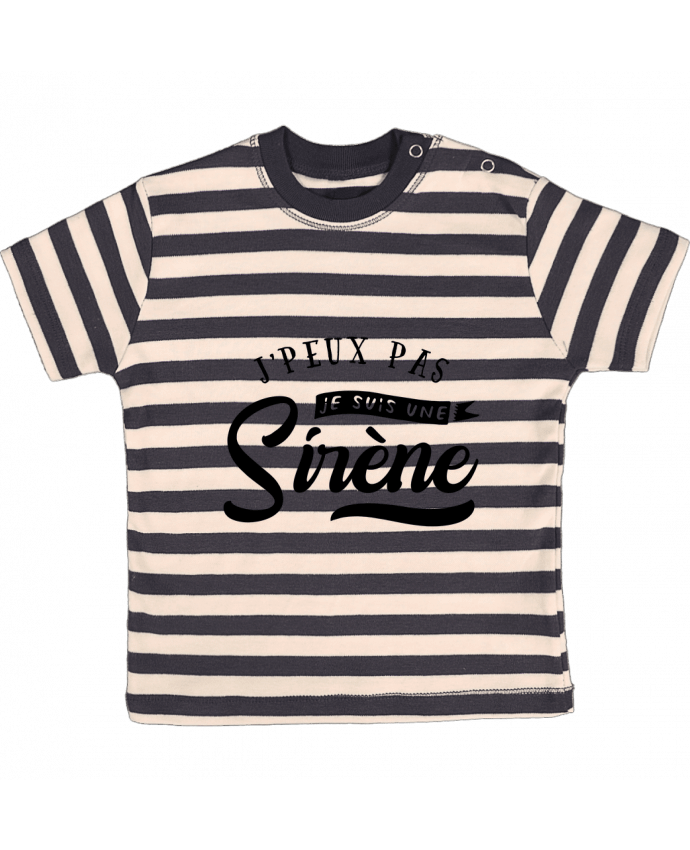 Camiseta Bebé a Rayas Je suis une siréne por Original t-shirt