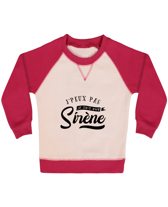 Sweatshirt Baby crew-neck sleeves contrast raglan Je suis une siréne by Original t-shirt