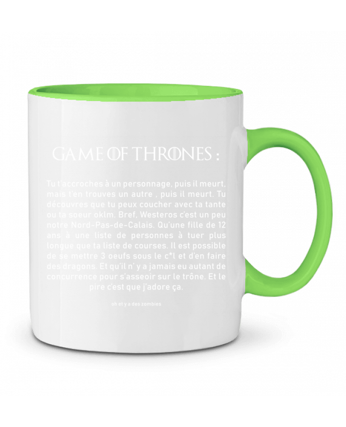 Two-tone Ceramic Mug Résumé de Game of Thrones tunetoo