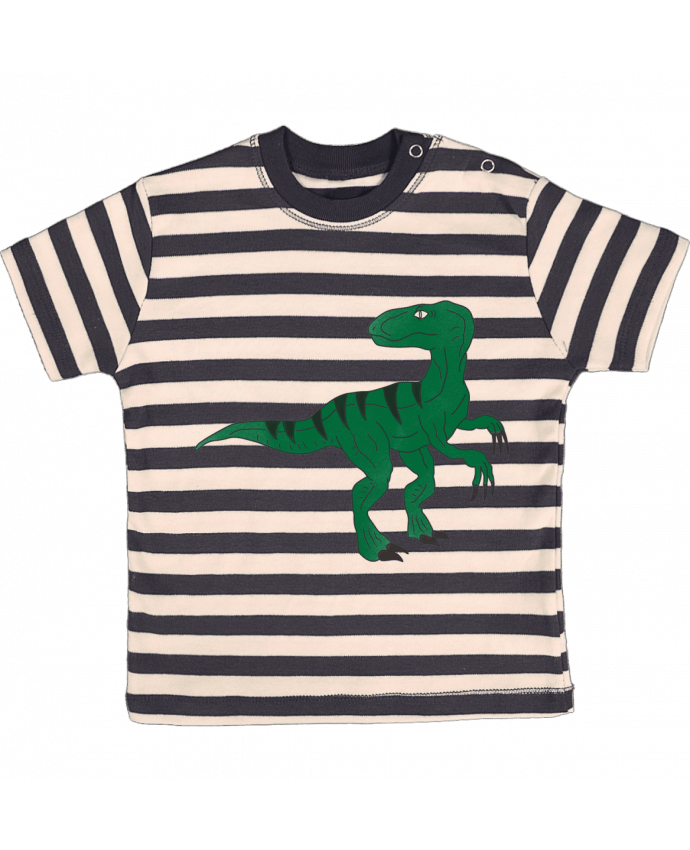 Camiseta Bebé a Rayas Dino por tunetoo