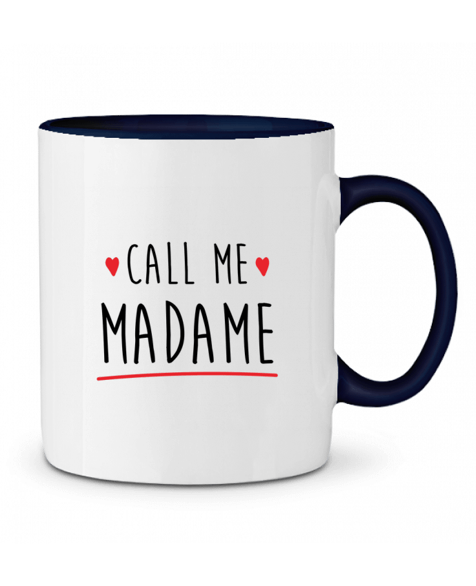 Two-tone Ceramic Mug Call me madame evjf mariage Original t-shirt