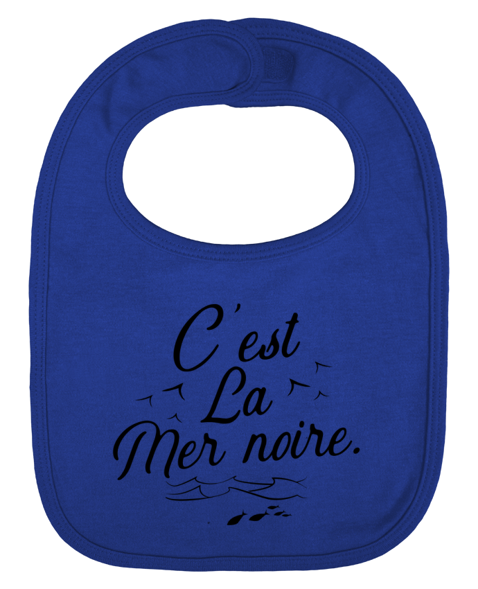 Baby Bib plain and contrast C'est la mer noire by Original t-shirt