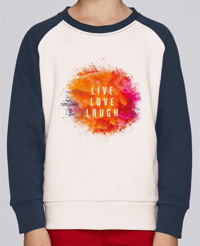 Sweat baseball enfant Live Love Laugh par Sonia Diao