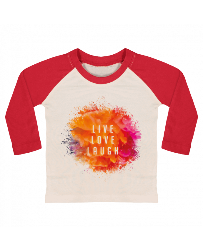 T-shirt baby Baseball long sleeve Live Love Laugh by Sonia Diao
